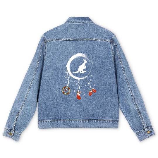 Winter dreamcatcher Christmas Kangaroo Men's Denim Jackets
