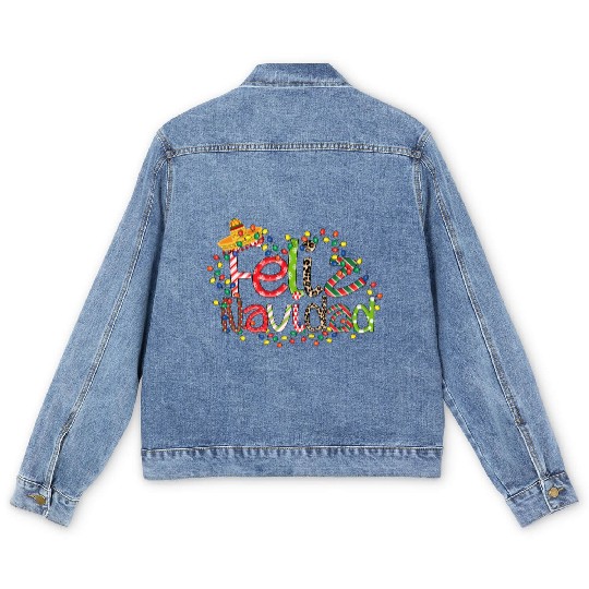 Feliz Navidad Song Christmas Merry Christmas Men's Denim Jackets