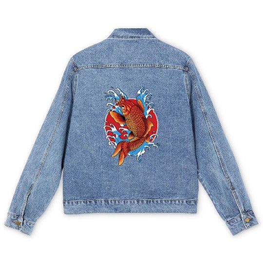 Koi Fish Men's Denim Jackets