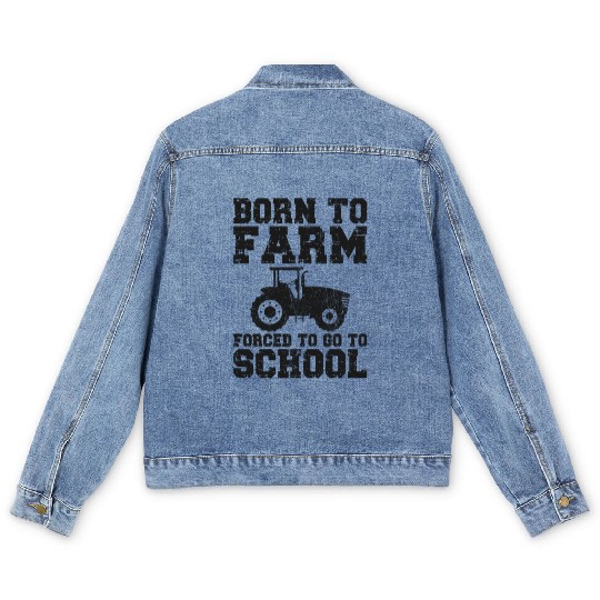 Farming Farmer Vintage Tractor Men's Denim Jackets