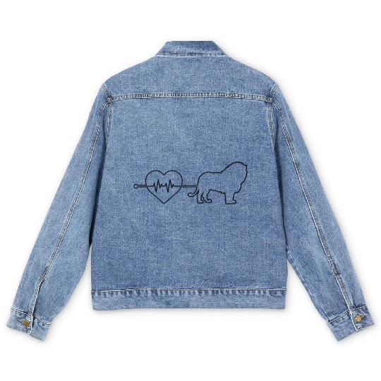 lion heartbeat Men's Denim Jackets
