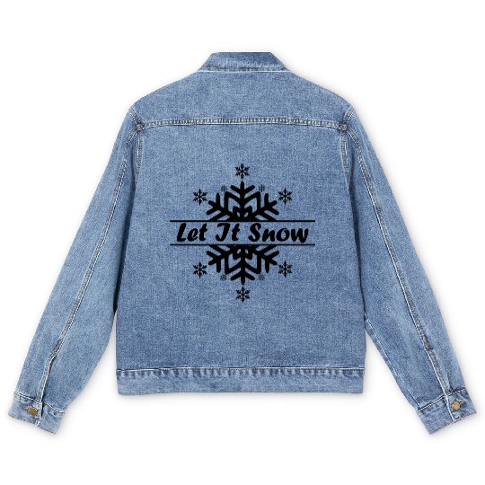 Let it snow in Christmas Men's Denim Jackets