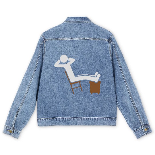 Chill man chair icon Men's Denim Jackets