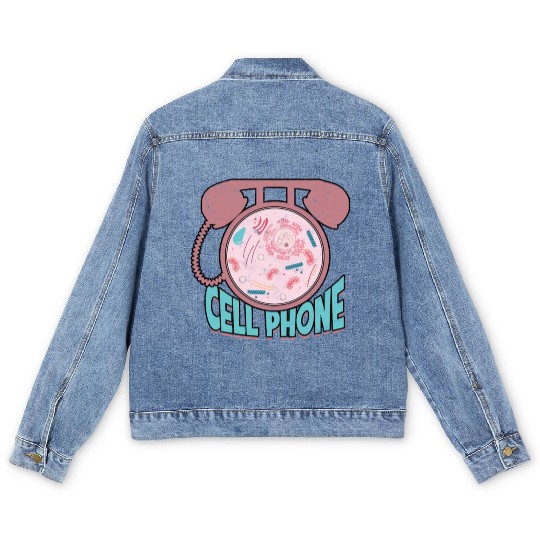 Cell phone Biology Science Cellular Biologist Men's Denim Jackets