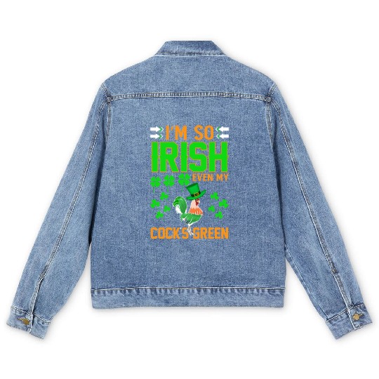 I´m So Irish Even My Cock´s Green Men's Denim Jackets