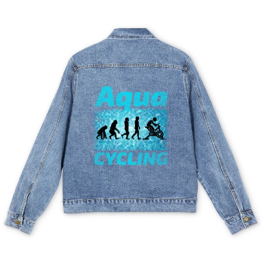 Aqua Cycling Swimming Pool Fitness Evolution Men's Denim Jackets