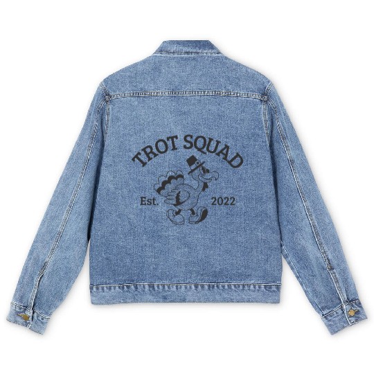 Trot Squad Established 2022 Funny Turkey Trot Men's Denim Jackets