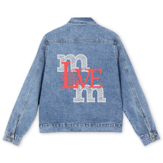 I love my mom Men's Denim Jackets