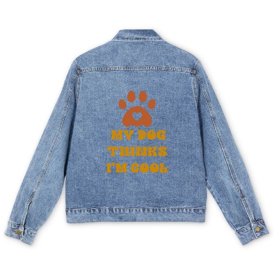 Crazy Dog Men's Denim Jackets Unisex-Adult My Dog Thinks Im C