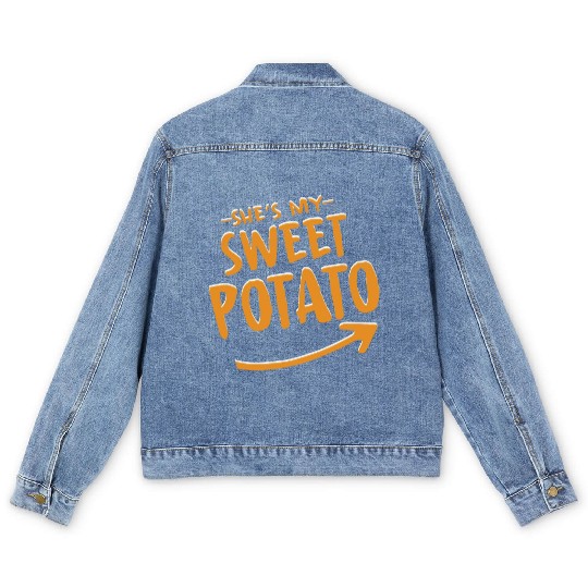 She Is My Sweet Potato Men's Denim Jackets
