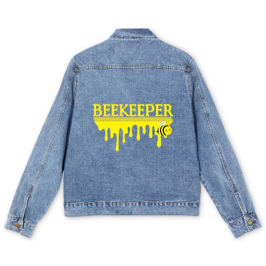 Bee Keeper Beekeeper, Funny Bee Hive Honey Lover Men's Denim Jackets