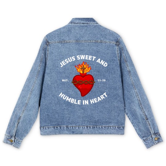 Sacred Heart of Jesus Christ Men's Denim Jackets