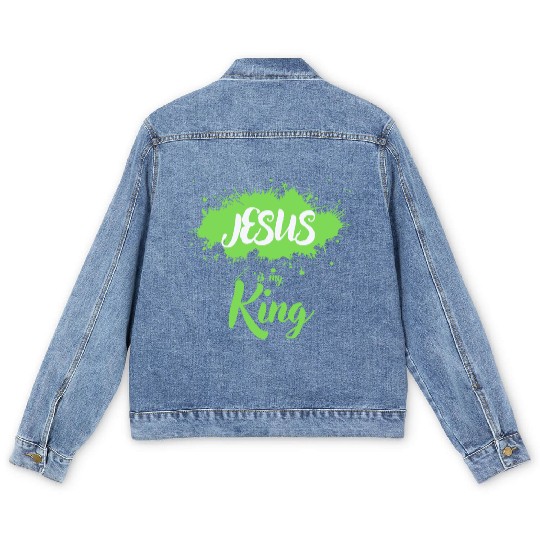 JESUS is my King Men's Denim Jackets