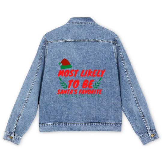 Most Likely To Christmas Be Santa's Favorite Men's Denim Jackets