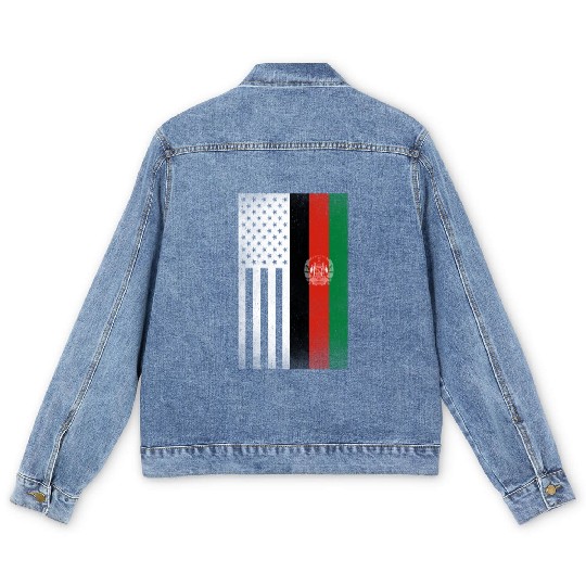Afghanistan Design for proud Afghan Americans Men's Denim Jackets