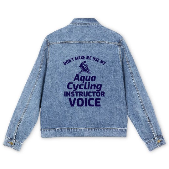 Aqua Cycling Swimming Pool Fitness Training Funny Men's Denim Jackets