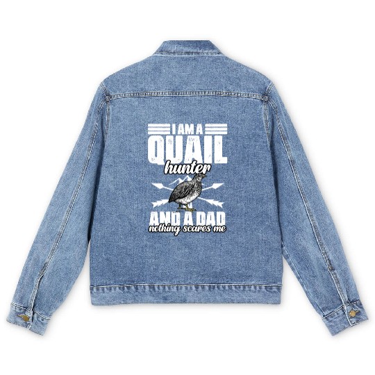 Funny Quail Hunting Hobby Northern Bobwhite Quail Men's Denim Jackets