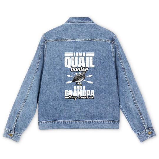 Funny Quail Hunting Hobby For Bobwhite Quail Men's Denim Jackets