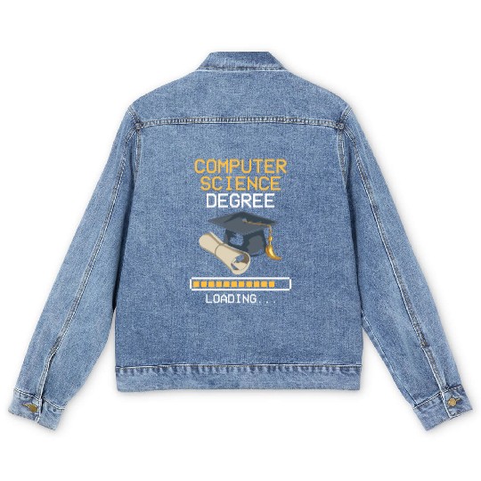 Computer Science Degree Loading Major Bachelor Mas Men's Denim Jackets