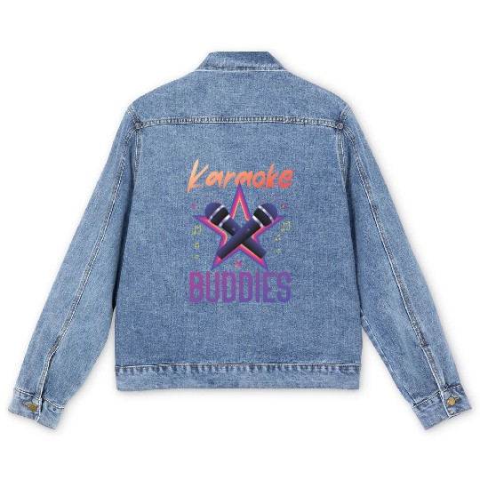 Karaoke Singer Friends Besties 80s Men's Denim Jackets