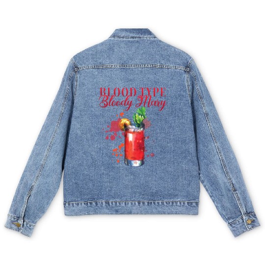 Blood Type Bloody Mary Bartender Men's Denim Jackets