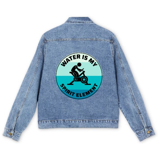 Aqua Cycling Swimming Pool Fitness Training Men's Denim Jackets