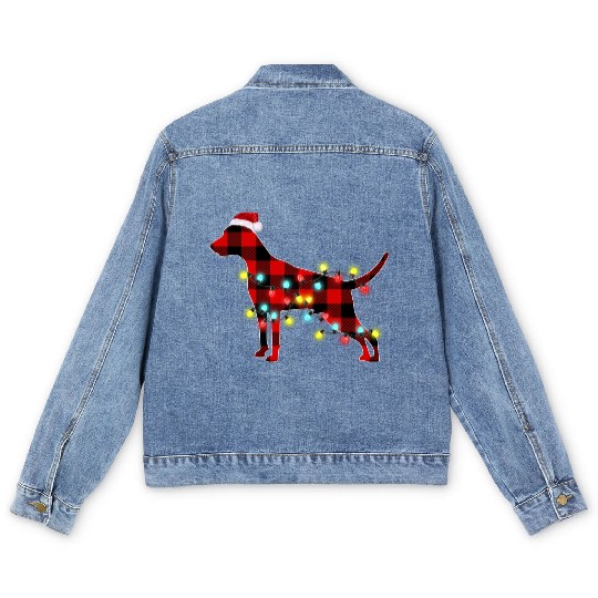 Weimaraner Christmas Dog Lover Pajamas Men's Denim Jackets