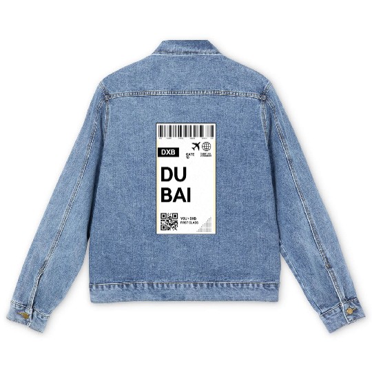 Destination Dubai Airport Travel pass Men's Denim Jackets