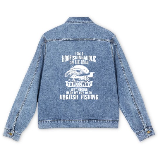 Hog Fish Merch Funny Great Fishermen Men's Denim Jackets