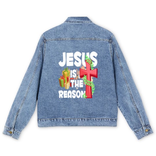 Jesus Is The Reason For The Season Christian Men's Denim Jackets