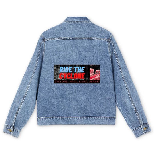 RIDE THE CYCLONE, YOGA, SLEEP, REPEAT Men's Denim Jackets