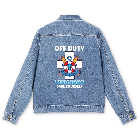 Swimmer Scuba Diving Lifeguard Water Sport Men's Denim Jackets