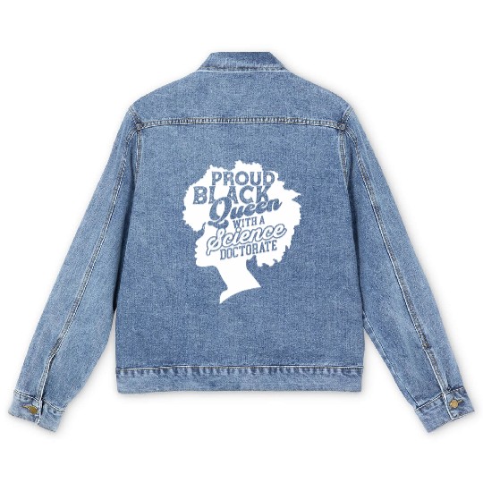 Black Queen With Science Doctorate Phd Men's Denim Jackets