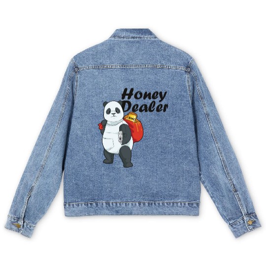 Honey Dealer Farmer Beekeeper Bees Panda Men's Denim Jackets