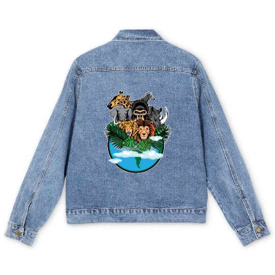 Wildlife Earth Animals Animal Welfare Gift Men's Denim Jackets