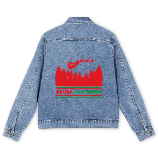 Santa is coming Men's Denim Jackets