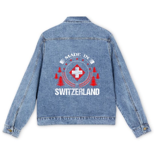 Switzerland Neutrality Home Gift Men's Denim Jackets