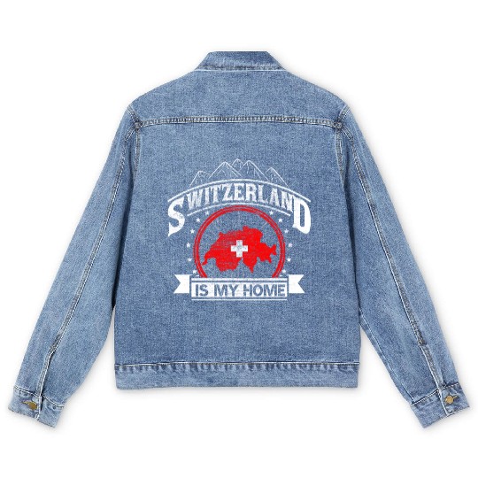 Switzerland Mountains Origin Gift Men's Denim Jackets