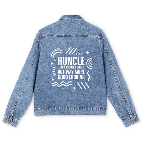 Uncle Men's Denim Jackets Men's Denim Jackets, Huncle Definition Funny Men's Denim Jackets,