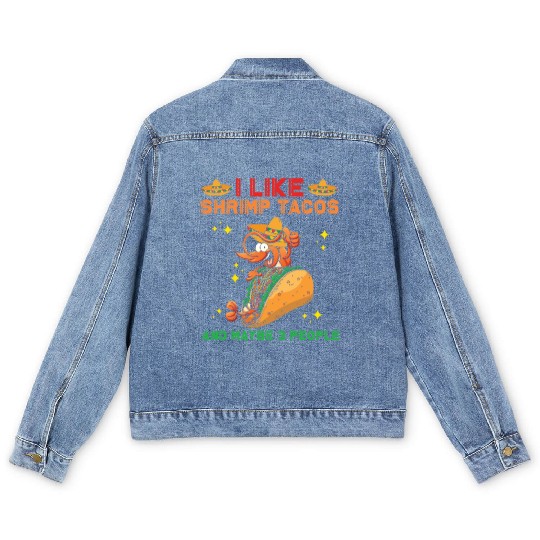 Shrimp Tacos Men's Denim Jackets