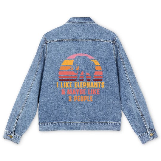 I Like Elephants And Maybe Like 3 People Zookeeper Men's Denim Jackets