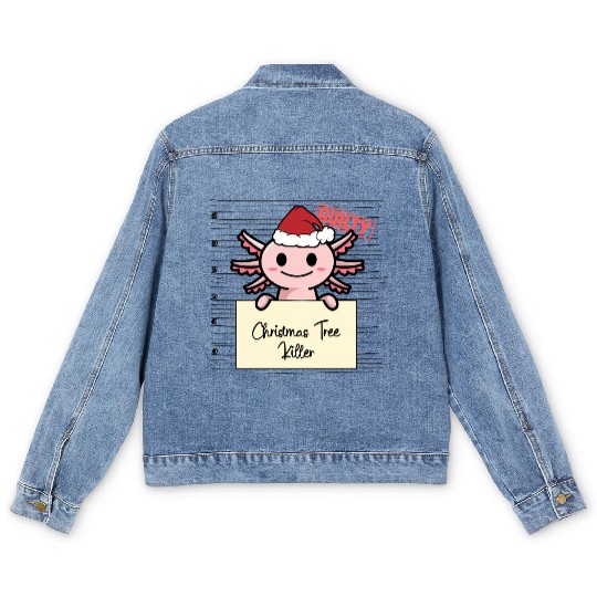 Axolotl christmas funny prison Men's Denim Jackets