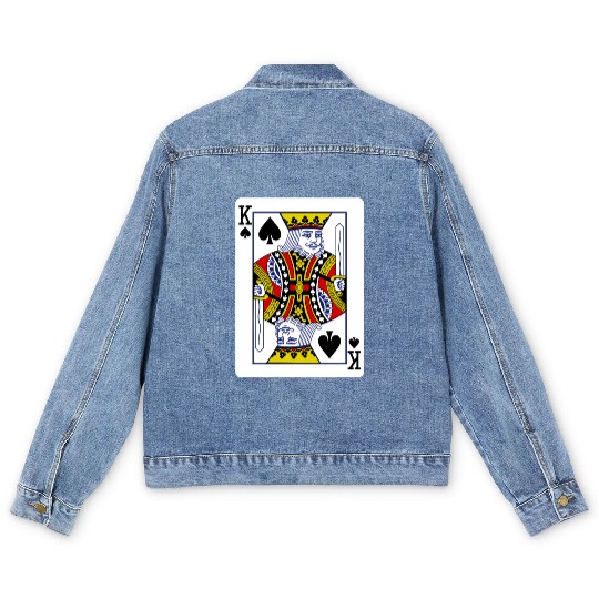 King Of Spades Playing Card Men's Denim Jackets