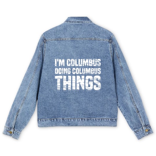 Columbus Day 1492 Men's Denim Jackets