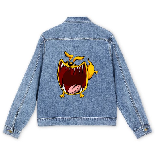 Scary Big Mouth Dog Owners Pet Lover Gift Ideas Men's Denim Jackets