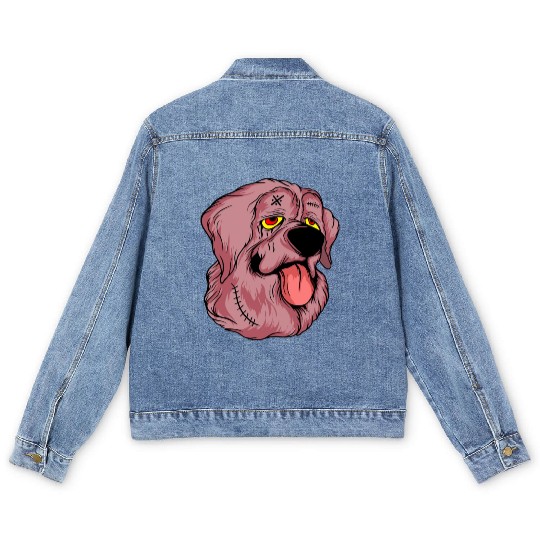 Scary Brown Dog Owners Pet Lover Gift Ideas Men's Denim Jackets