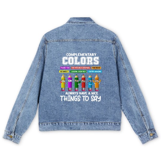 Complementary Colors Pun Artist Art Teacher Men's Denim Jackets