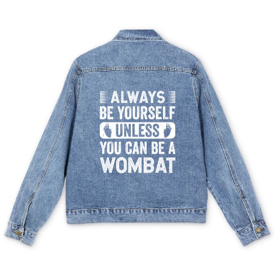 Native Australian Animal Lovers Cute Wombat Men's Denim Jackets
