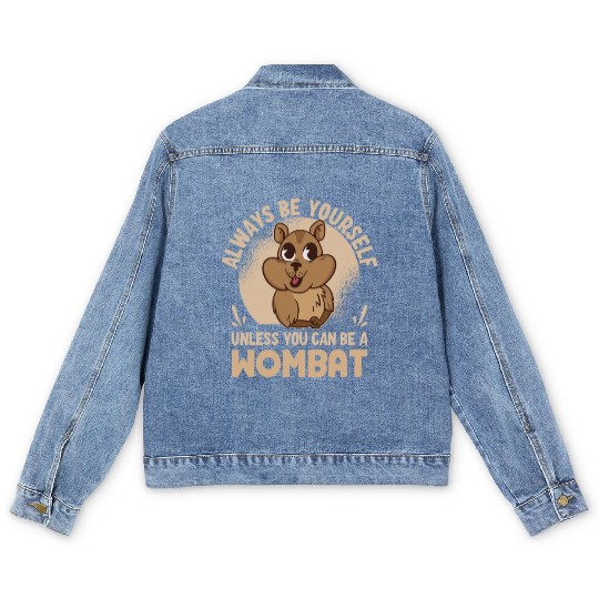 Native Australian Animal Lovers Cute Wombat Men's Denim Jackets