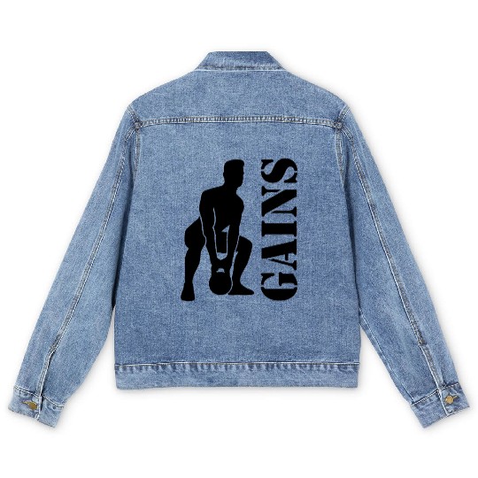 Bodybuilder Workout Squats Exercise Gift Men's Denim Jackets